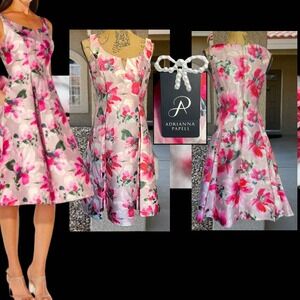 Adrianna Papell Floral Maxi Dress - Pink and Green